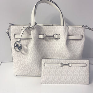 Michael Kors Carson Satchel and Wallet Set Optic White